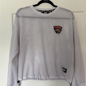 DKNY Sport White Mesh Florida Panthers Athletic Pullover